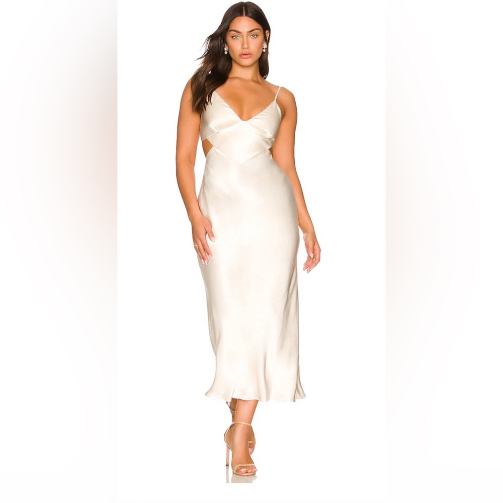 NWT Shona Joy -La Lune Backless Midi Dress in Cream -Size 8US/Size 12AUS
